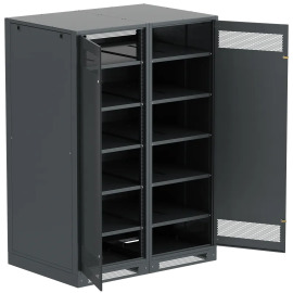 Шкаф напольный аккумуляторный 2000х1400х950мм, двуст.металл.дв.,чер,пуст,LINEA B, ITK LB05-20H49-2M