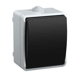 Выключатель 1-клавишный, открытой установки, 10А, IP54, ВС20-1-0-ФСр, серый, IEK EVS10-K03-10-54-DC