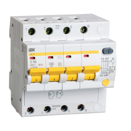 Автомат дифференциальный АД14 4Р 50А 30мА, IEK MAD10-4-050-C-030