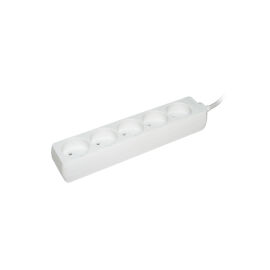 Удлинитель 5 мест, 2Р/5м, 2х0.75мм2, 10А/250В, IEK WYP10-06-05-05-N