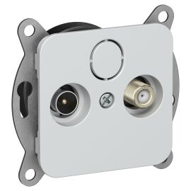 FLITE Розетка 2-местная TV+SAT экранированная проходная РТВс-2-1-2-ФлЖ жемчуг IEK