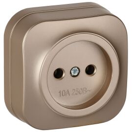 GLORY Розетка 1-местная для открытой установки без заземления без защитных шторок 10А РС20-2-ХШм шам