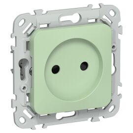 FLITE Розетка без заземления с защитными шторками безвинтовое крепление 10А РСш01-1-ФлФ фисташковый 
