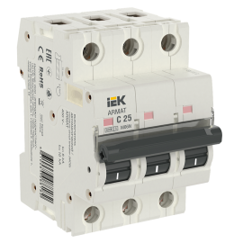 Выключатель автоматический ARMAT M06N 3P C 25А, IEK AR-M06N-3-C025