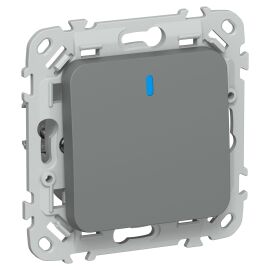 FLITE Выключатель 1-клавишный с индикацией 10А ВС11-1-1-ФлМА мокрый асфальт IEK