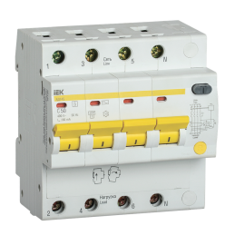 Автомат дифференциальный АД14S 4Р 50А 300мА, IEK MAD13-4-050-C-300