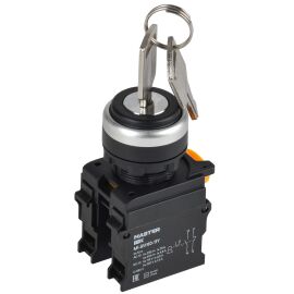 Переключатель с ключом на 2 положения 1NO+1NC чёрный MASTER IEK