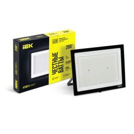 Прожектор светодиодный СДО 06-200 IP65 4000К черный IEK