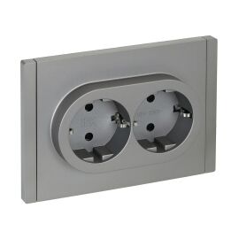 FORTE&PIANO Розетка 2-местная с заземлением с защитными шторками безвинтовое крепление 16А FP523 ста