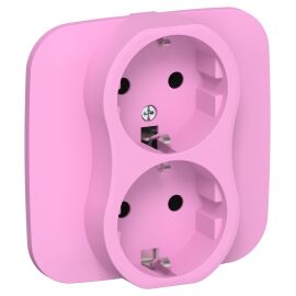 FLITE Розетка 2-местная с заземлением без защитных шторок 16А РС12-0-А-ФлПр пурпурный IEK