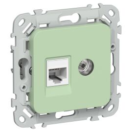 FLITE Розетка 2-местная RJ45/TV категория 5Е UTP РКТВ5е-2-0-ФлФ фисташковый IEK