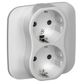 FLITE Розетка 2-местная с заземлением с защитными шторками безвинтовое крепление 16А РСш12-1-А-ФлА а