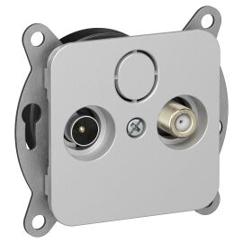 FLITE Розетка 2-местная TV+SAT экранированная проходная РТВс-2-1-2-ФлА алюминий IEK