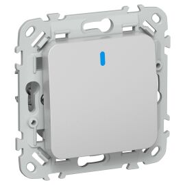 FLITE Выключатель 1-клавишный проходной с индикацией 10А ВС61-1-1-ФлА алюминий IEK