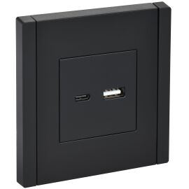 FORTE&PIANO Розетка USB A+C 3,1А FP150 черный IEK