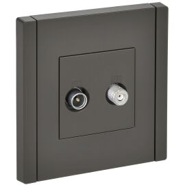 FORTE&PIANO Розетка двойная TV+SAT FP338 серый IEK