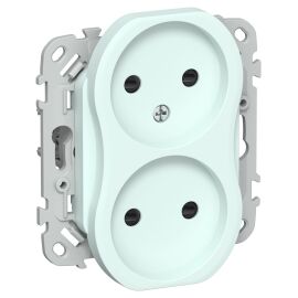 FLITE Розетка 2-местная без заземления с защитными шторками безвинтовое крепление 10А РСш02-1-ФлХЛ х
