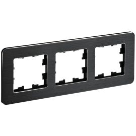 BRITE Рамка 3-местная РУ-3-1-Бр металл черный RE AL IEK