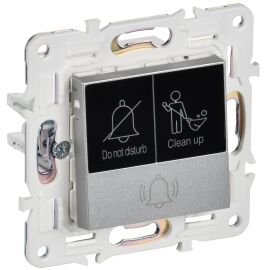 SKANDY Кнопка звонка с индикацией для отелей 10А SK-V17S серебряный IEK