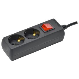 Удлинитель У02К 2 места с заземлением 5м 3х1мм2 16А/250В черный IEK