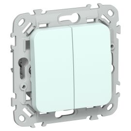 FLITE Выключатель 2-клавишный 10А ВС12-1-0-ФлХЛ холодный лед IEK