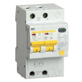 Автомат дифференциальный АД12S 2Р 50А 100мА, IEK MAD13-2-050-C-100