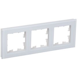 BRITE Рамка 3 -местная РУ-3-2-БрБ стекло белый IEK