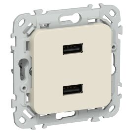 FLITE Розетка USB A+A 3,1А РЮ-2-ФлСл сливочный IEK