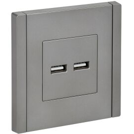 FORTE&PIANO Розетка USB A+A 3,1А FP549 сталь IEK