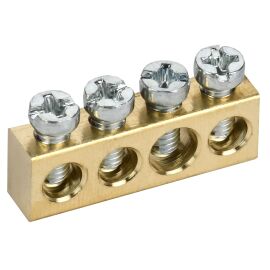 TEKFOR Шина нулевая сечение 6х9 4 отверстия IEK