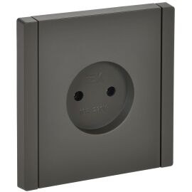 FORTE&PIANO Розетка 1-местная без заземления без защитных шторок винтовое крепление 10А FP318 серый 