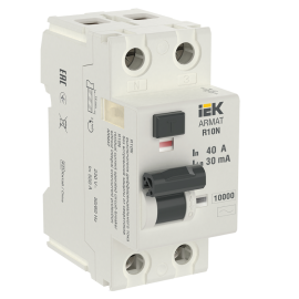 Выключатель дифференциального тока ARMAT R10N 2P 40А 30мА тип AC, IEK AR-R10N-2-040C030
