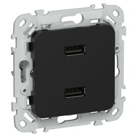 FLITE Розетка USB A+A 3,1А РЮ-2-ФлЧ черный IEK