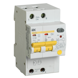 Автомат дифференциальный АД12MS 2Р 50А 100мА, IEK MAD123-2-050-C-100