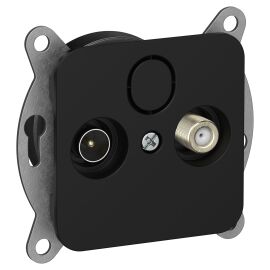 FLITE Розетка 2-местная TV+SAT экранированная проходная РТВс-2-1-2-ФлЧ черный IEK