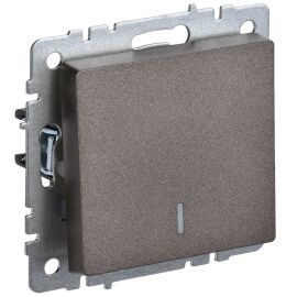 BRITE Выключатель 1-клавишный проходной с индикацией 10А ВС10-1-7-БрТБ темная бронза IEK