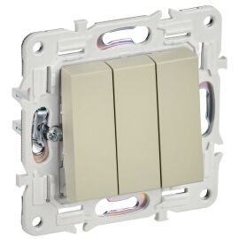 SKANDY Выключатель 3-клавишный 10А SK-V11B бежевый IEK