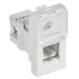 Розетка телефонная RJ-11, Кат.3, ПРАЙМЕР, на 1 модуль, белая, IEK CKK-40D-RT1-K01