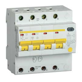 Автомат дифференциальный АД14S 4Р 20А 100мА, IEK MAD13-4-020-C-100