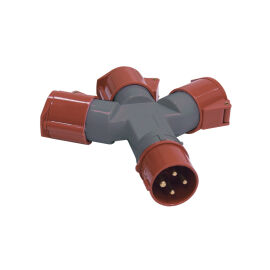 Адаптер трехлучевой ССИ-1013-214, 3Р+РЕ, 16А, 380-415В, IP44, IEK PAS32-016-4