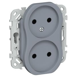 FLITE Розетка 2-местная без заземления без защитных шторок безвинтовое крепление 10А РС02-1-ФлМ маре