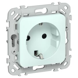 FLITE Розетка с заземлением с защитными шторками 16А РСш11-0-ФлХЛ холодный лед IEK