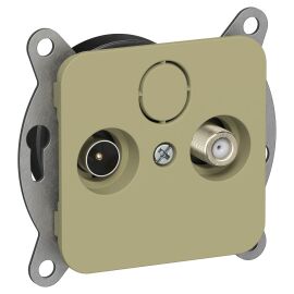 FLITE Розетка 2-местная TV+SAT экранированная оконечная РТВс-2-1-1-ФлО оливковый IEK