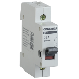 Выключатель нагрузки (мини-рубильник) ВН-32, 1Р, 20А, GENERICA MNV15-1-020