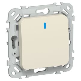 FLITE Выключатель 1-клавишный проходной с индикацией 10А ВС61-1-1-ФлСл сливочный IEK