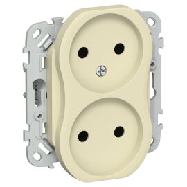 FLITE Розетка 2-местная без заземления без защитных шторок безвинтовое крепление 10А РС02-1-ФлН нава