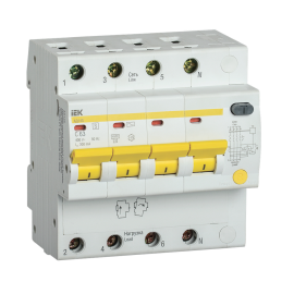 Автомат дифференциальный АД14S 4Р 63А 300мА, IEK MAD13-4-063-C-300