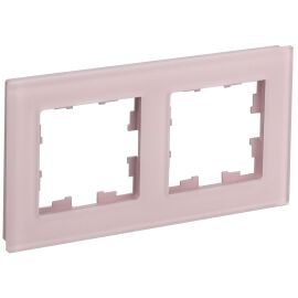 BRITE Рамка 2-местная РУ-2-2-Бр стекло розовый матовый IEK