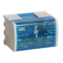 Шины на DIN-рейку в корпусе (кросс-модуль) ШНК 2х7 L+PEN, IEK YND10-2-07-100