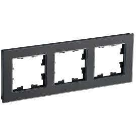 BRITE Рамка 3-местная РУ-3-2-Бр стекло черный матовый IEK